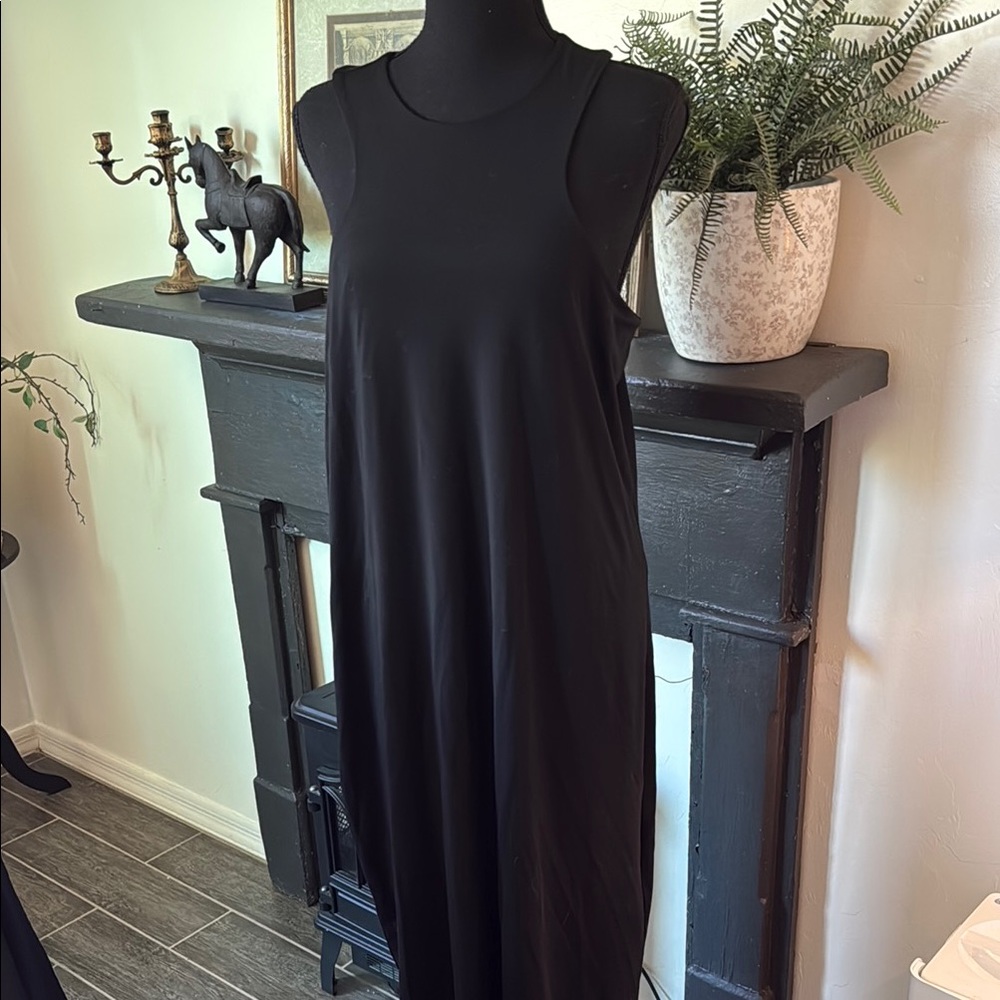 Banana Republic Black Sheath Maxi Dress Halter Neck